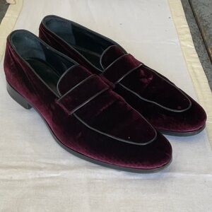 FANG Purple Velvet Slip-On Loafers